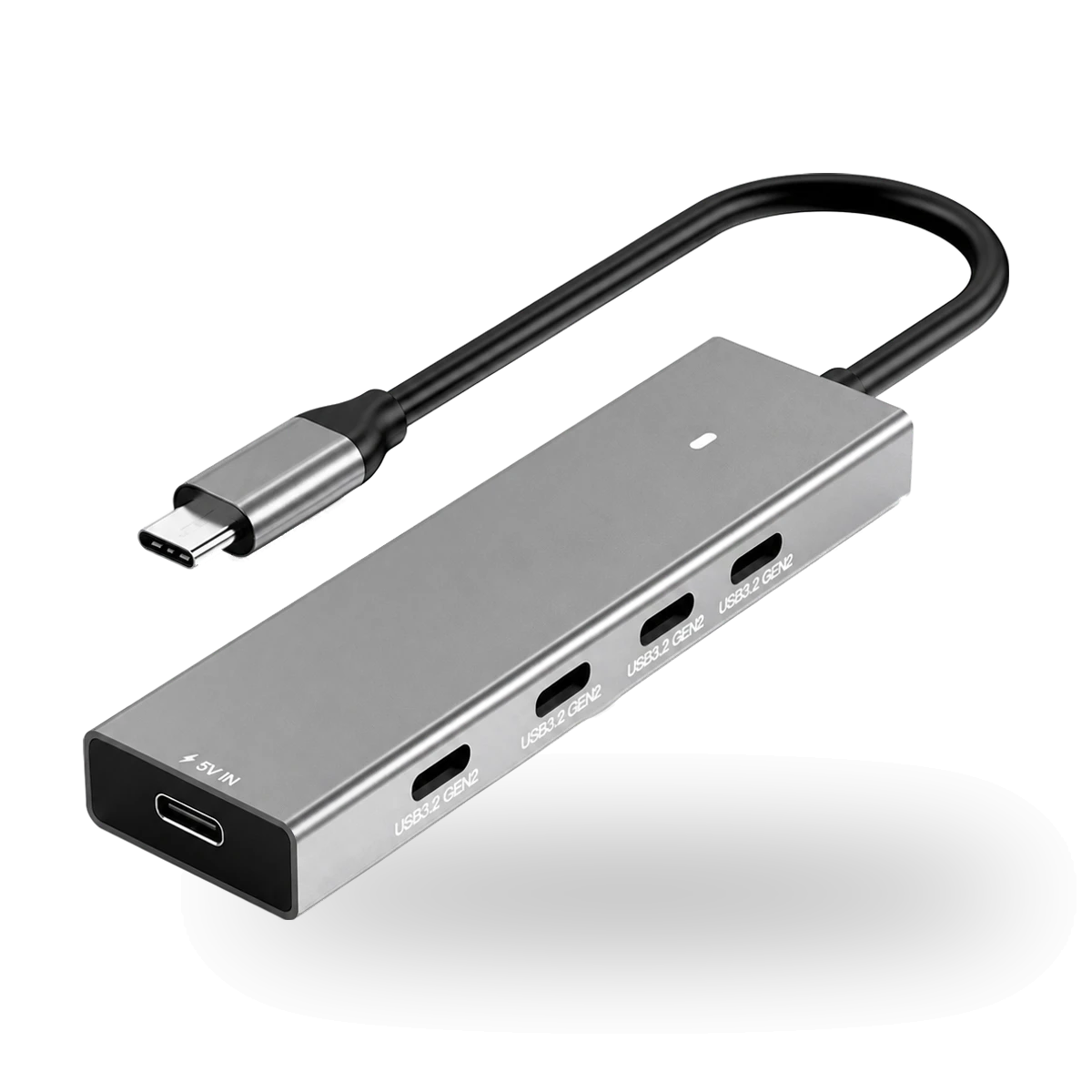 Hub Hi-Prime USB-C 5 em 1 com quatro portas USB-C e cabo integrado